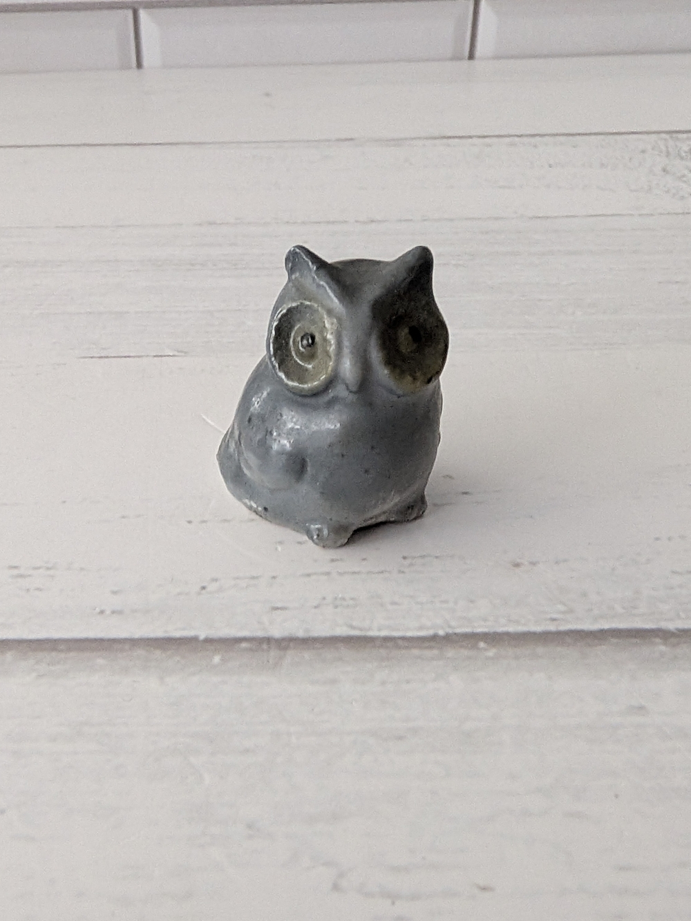 Ceramic Grey Owl Figurine - Home Accent